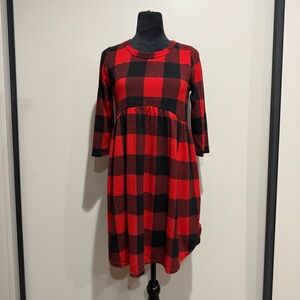 Beeson River Red and Black Plaid Holiday Party Dress
